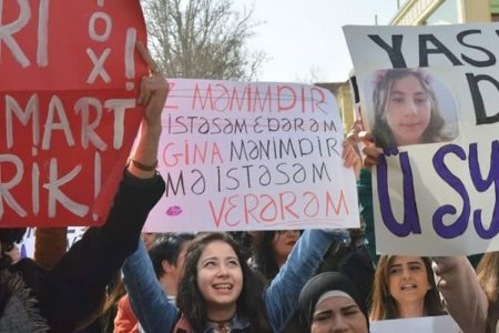 Bakıda feministlərin 8 mart aksiyasının iştirakçısı Aysel Ələkbərzadə intihara cəhd edib